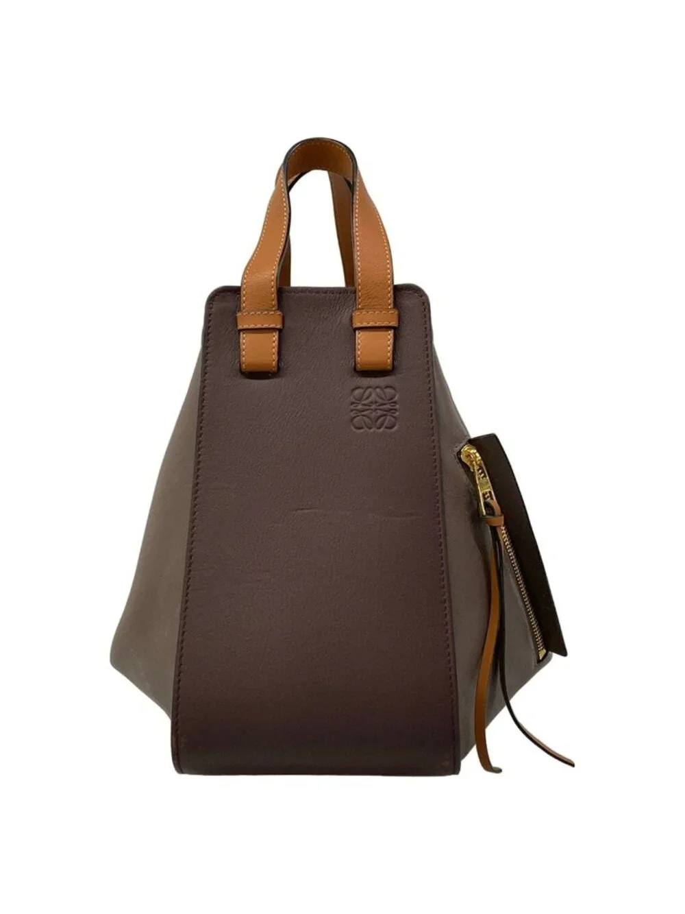 Loewe Handbag Hammock Bag Small Dark Brown Bordeaux Tricolor Leather